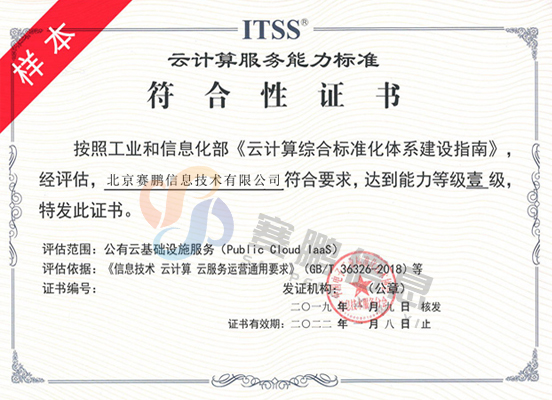 ITSS云计算服务能力标准体系